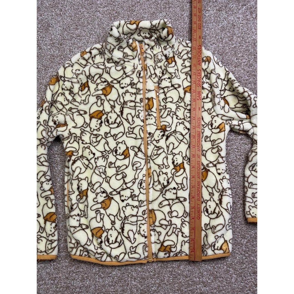 DISNEY Winnie The Pooh Full Zip Soft Fleece Jacket White & Brown Women XS - Picture 4 of 8